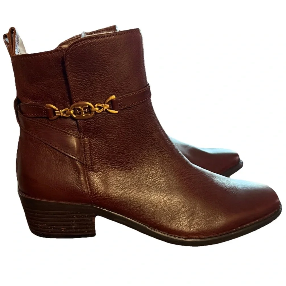 Sam Edelman Women's Brawley Leather Ankle Boot Deep Pecan Size 7.5 Display Boots